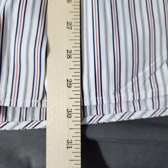 Theory Top Women's Large Long Sleeve Button Down Stripped Hidden Button Placket - Picture 10 of 14